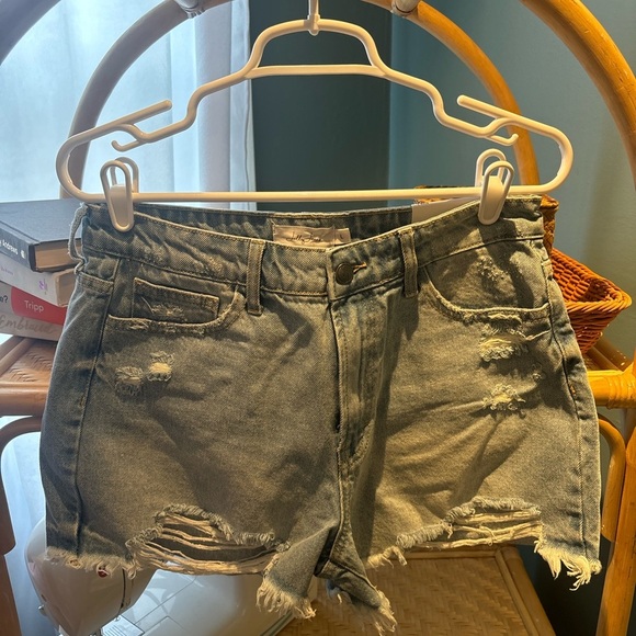 jelly jeans Pants - Blue Jean Shorts with Distressed Cut-Off Style